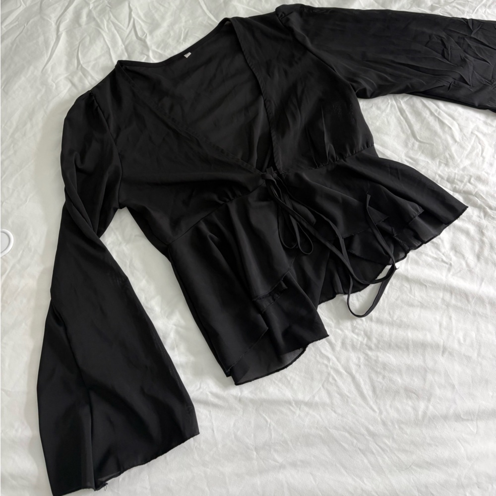 Elegant Black Wrap Top